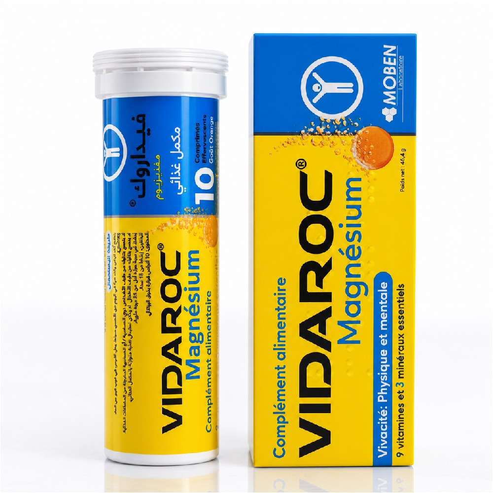 MOBEN.VIDAROC MAGNESIUM 120MG EFFERVESCENT BT/10 S/SUCRE