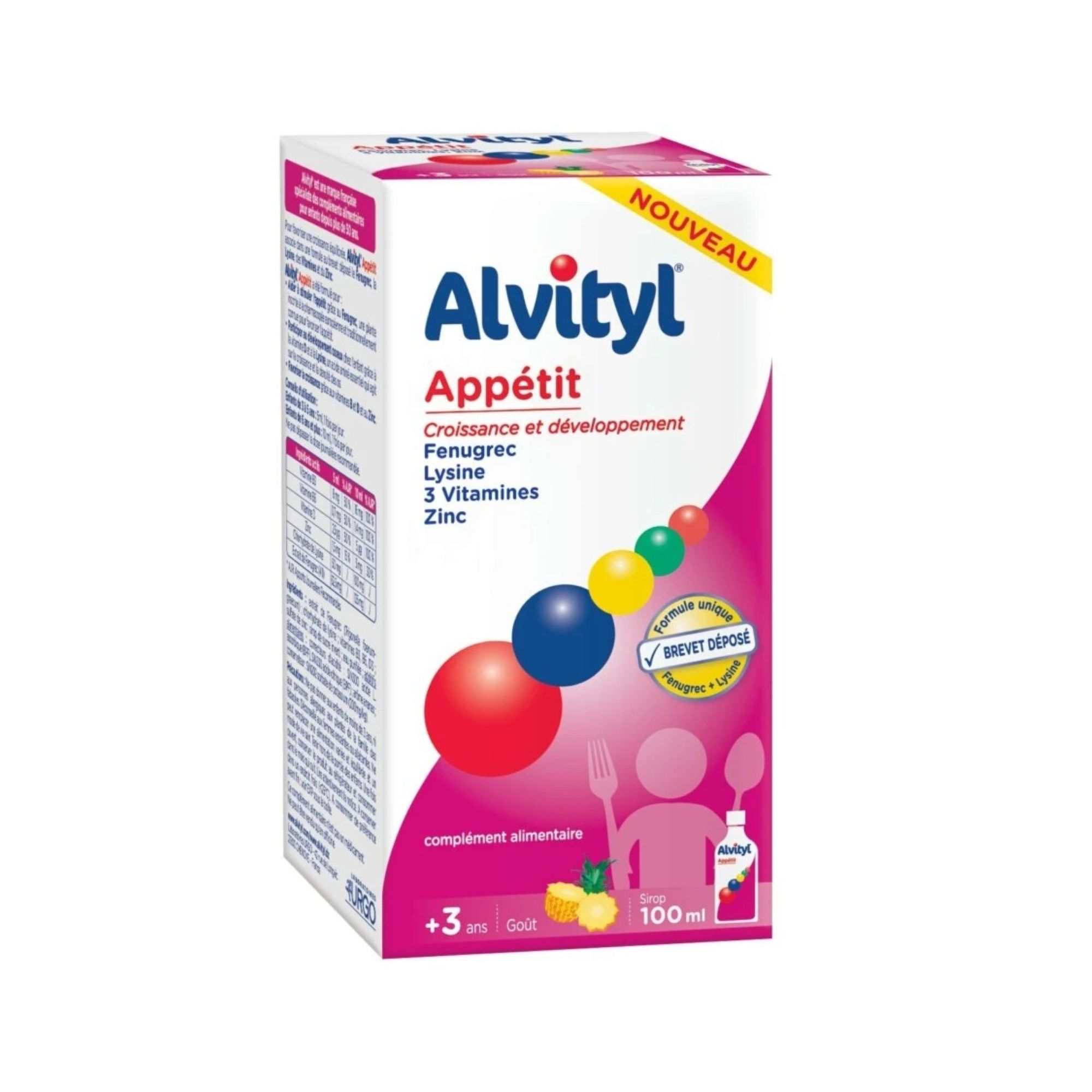 ALVITYL APPETIT SIROP FL/100 ML GOUT ANANAS C/24