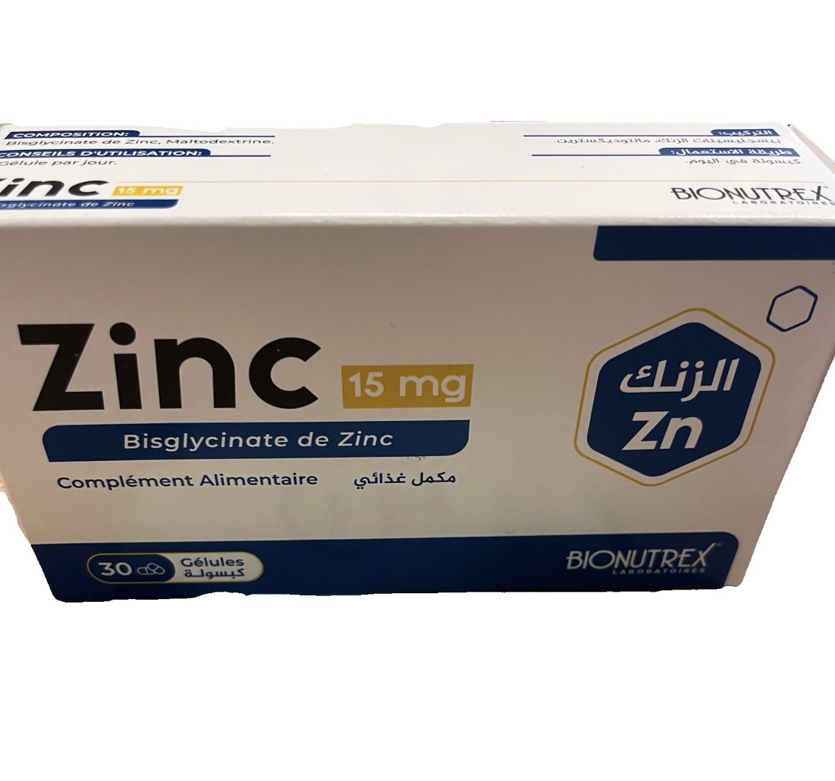 BIONUTREX ZINC 15 MG BISGLYCINATE B/30 CP
