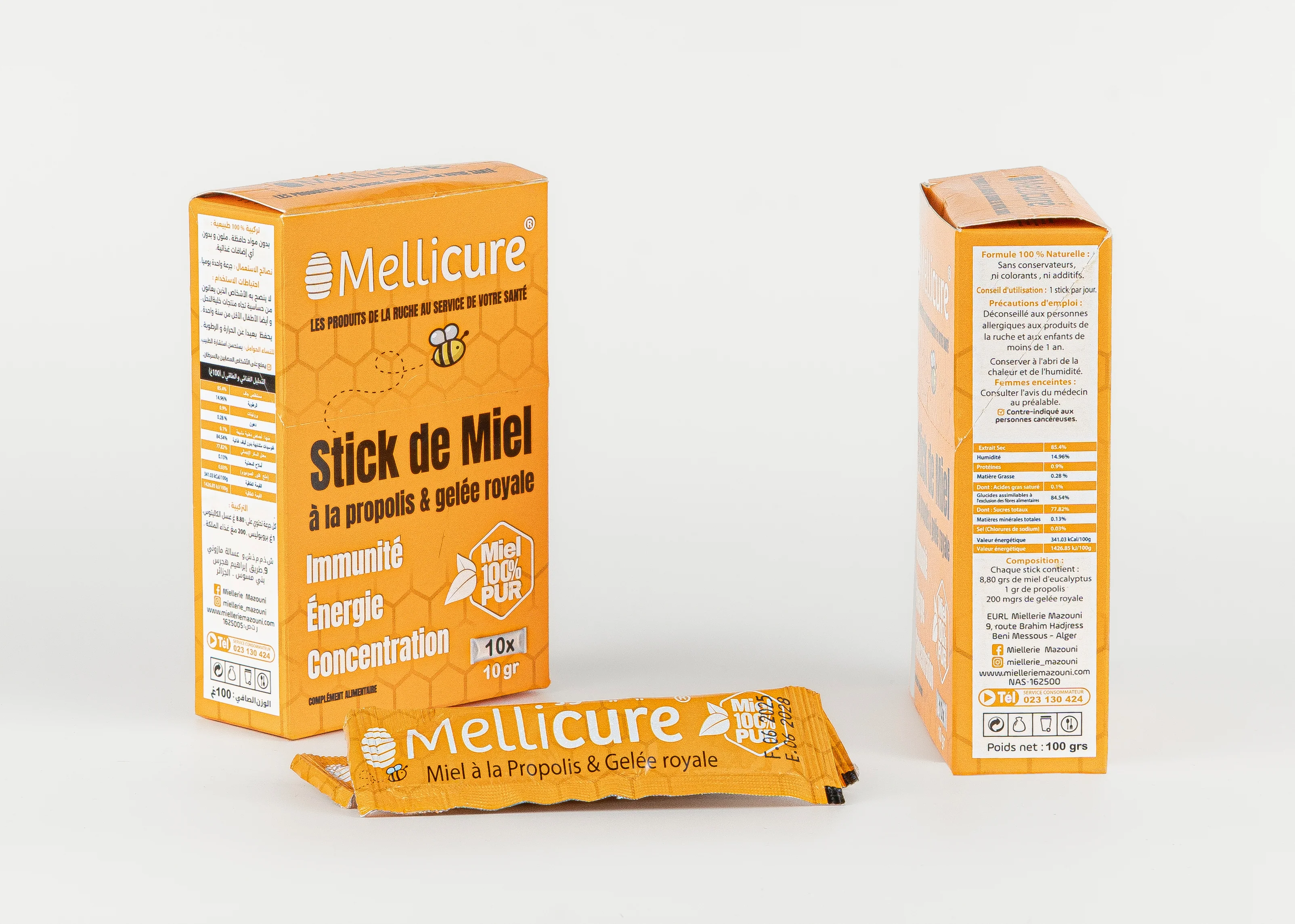 MELLICURE STICK DE MIEL A LA PROPOLIS ET GELEE ROYALE IMMUNITE ENERGIE CONCENTRATION