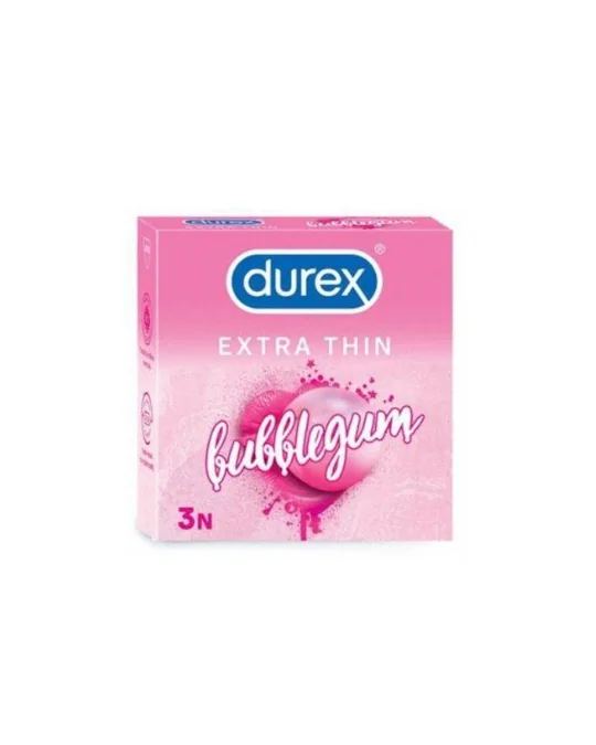 DUREX PRESERVATIF BT/3-BUBBLE GUM-EXTRA THIN