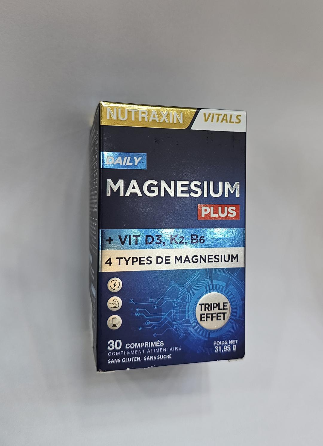 NUTRAXIN MAGNESIUM PLUS + VIT D3 .K2.B6 B/30
