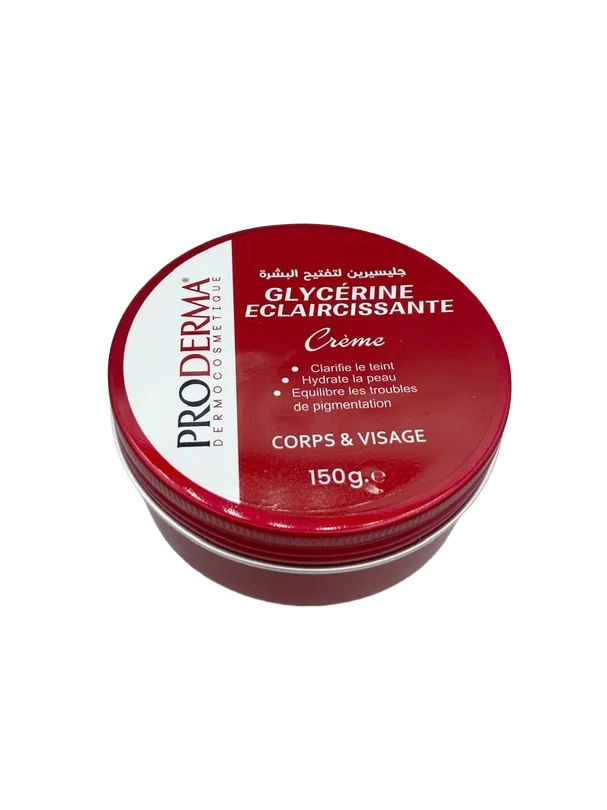 PRODERMA GLYCERINE ECLAIRCISSANTE CREME CORPS ET VISAGE 150G