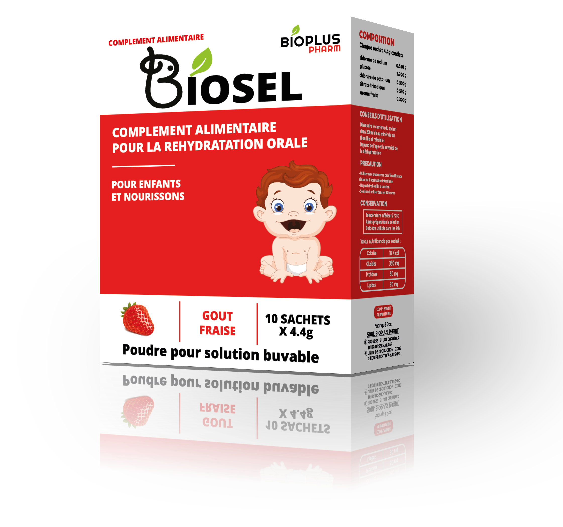 BIOSEL SEL DE REHYDRATATION POUDRE GOUT FRAISE