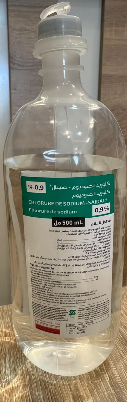 CHLORURE DE SODIUM-SAIDAL 0.9  500ML