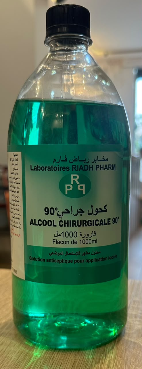 RIADH PHARM ALCOOL CHIRUR 1 LITRE 90° VERT