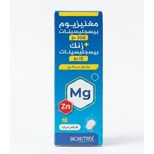 BIONUTREX MAGNESIUM 300 MG + ZINC 15 MG B/10 EFFERVESCENTE