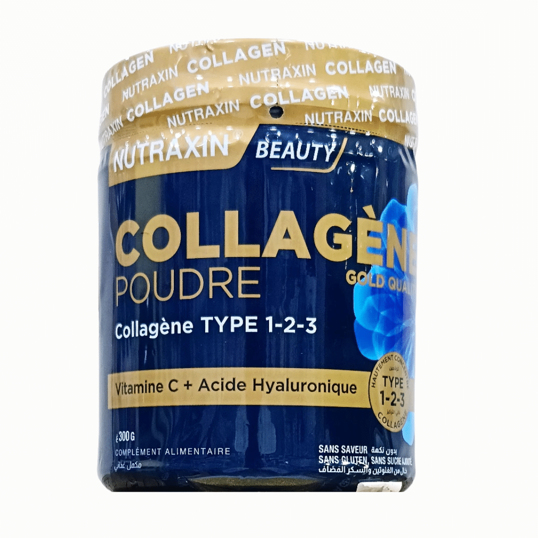 NUTRAXIN COLLAGENE POUDRE TYPE 1-2-3 VITAMINE C+AC HYALURONIQUE 300G C/12
