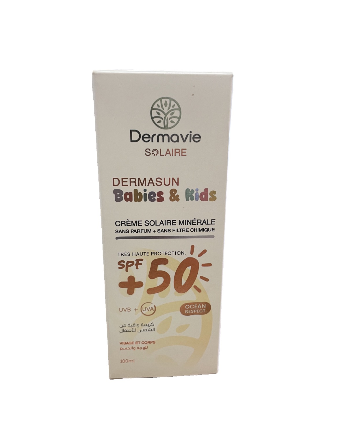 DERMAVIE DERMASUN BABIES &KIDS CREME SOLAIRE MINERALE SPF 50+ 100ML