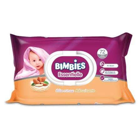 BIMBIES LINGETTE P/72 ESSENTIELLE -HUILE D'AMANDE DOUCE-