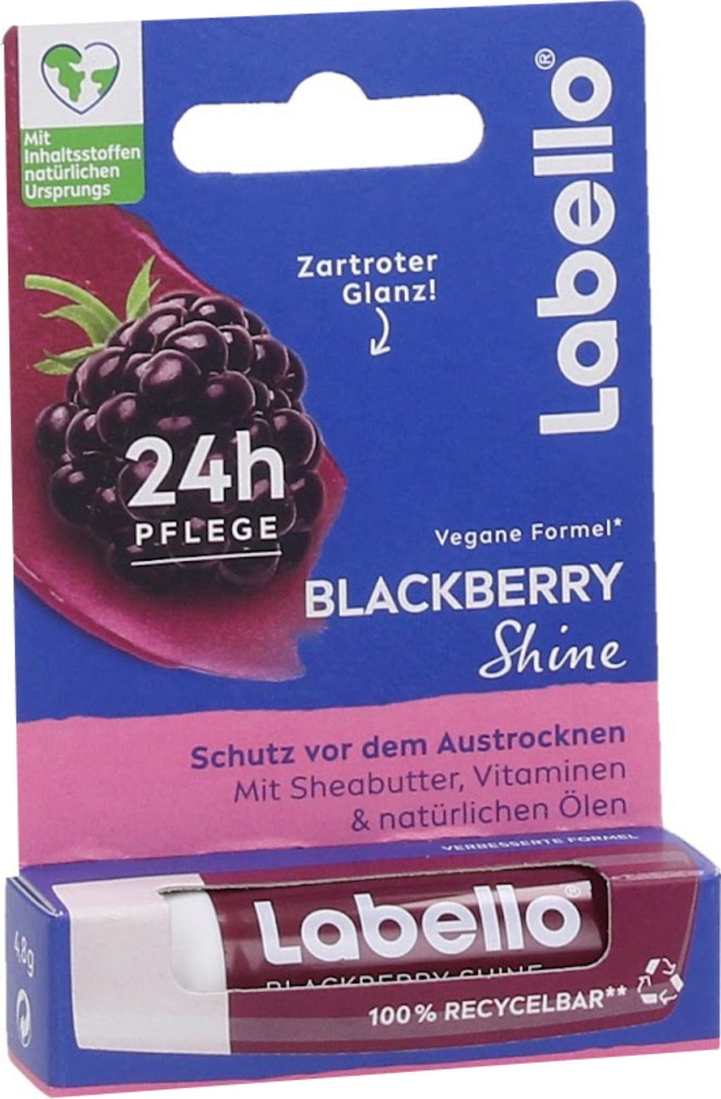 LABELLO BLACKBERRY SHINE(FRAMBOISE) PLASTIQUE 4.8G µ