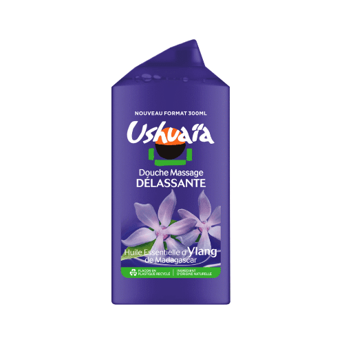 USHUAIA DOUCHE MASSAGE DELASSANTE 300 ML HUILE ESSENTIELLE D'YLANG DE MADAGASCAR